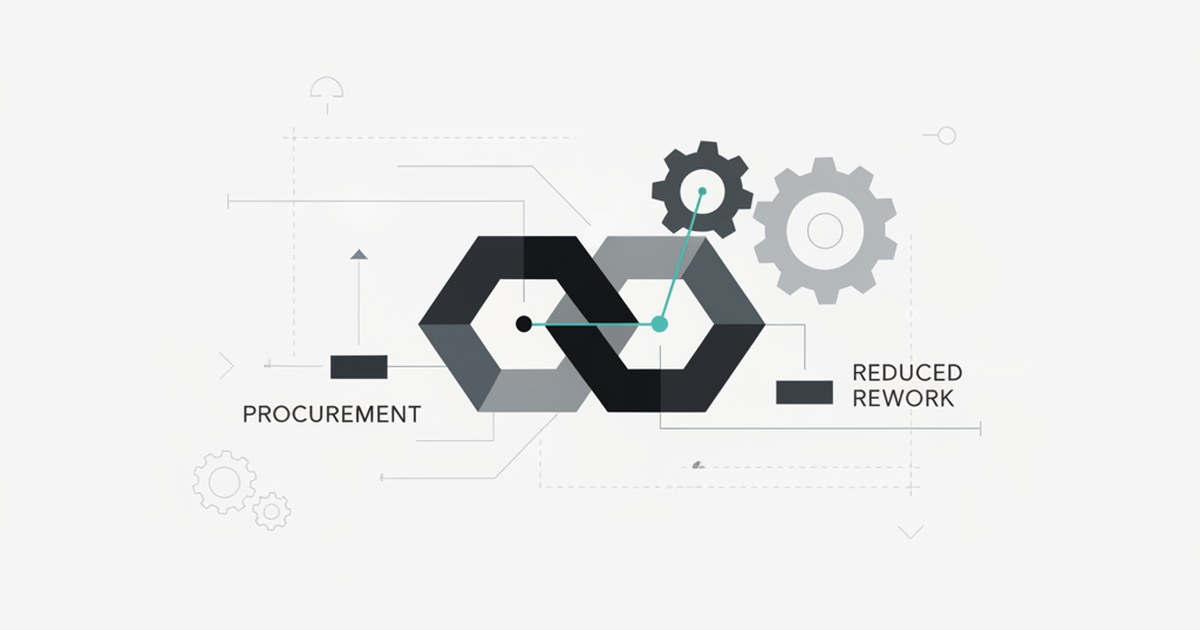 Editorial illustration for: **Procurement’s Role in Reducing Rework**