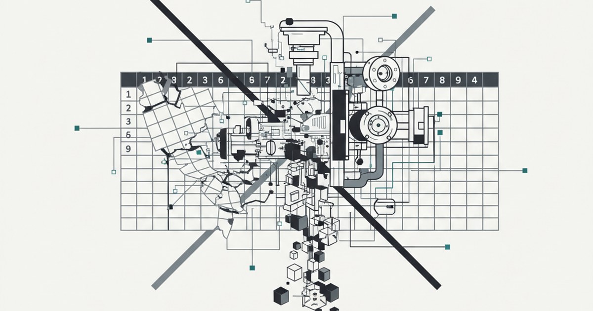 Editorial illustration for: Why Excel Fails for 500-Line Capital Equipment Quotes