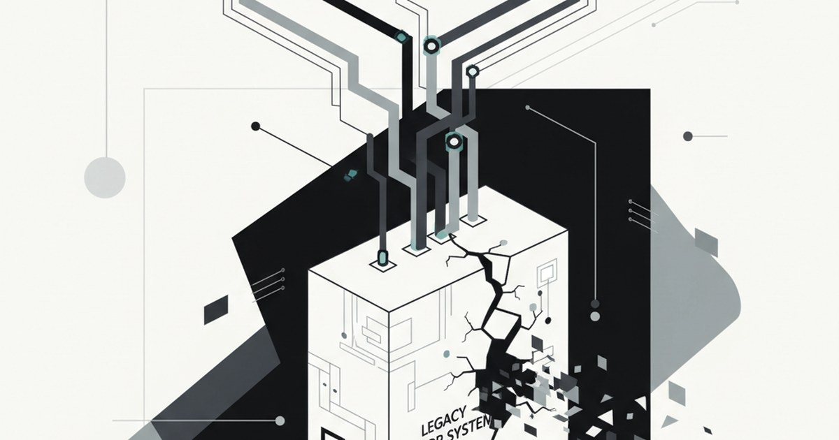 Editorial illustration for: **Why Transmission Upgrades Stress Legacy ERP Systems**